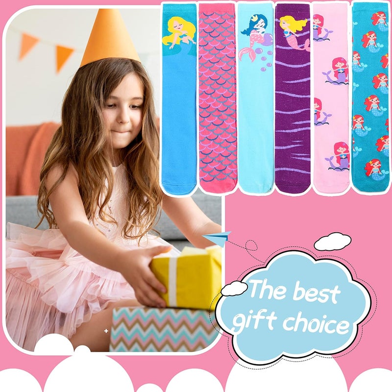 ANTSANG Kids Girls Knee High Socks Long Boot Crazy Silly Fun Gift Cute Tall Animal Socks for Child 6 Pairs - Image 5